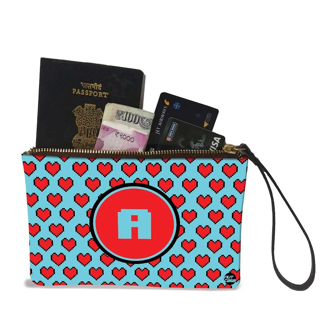 Wristlet Pouch - Red Hearts - Image 2