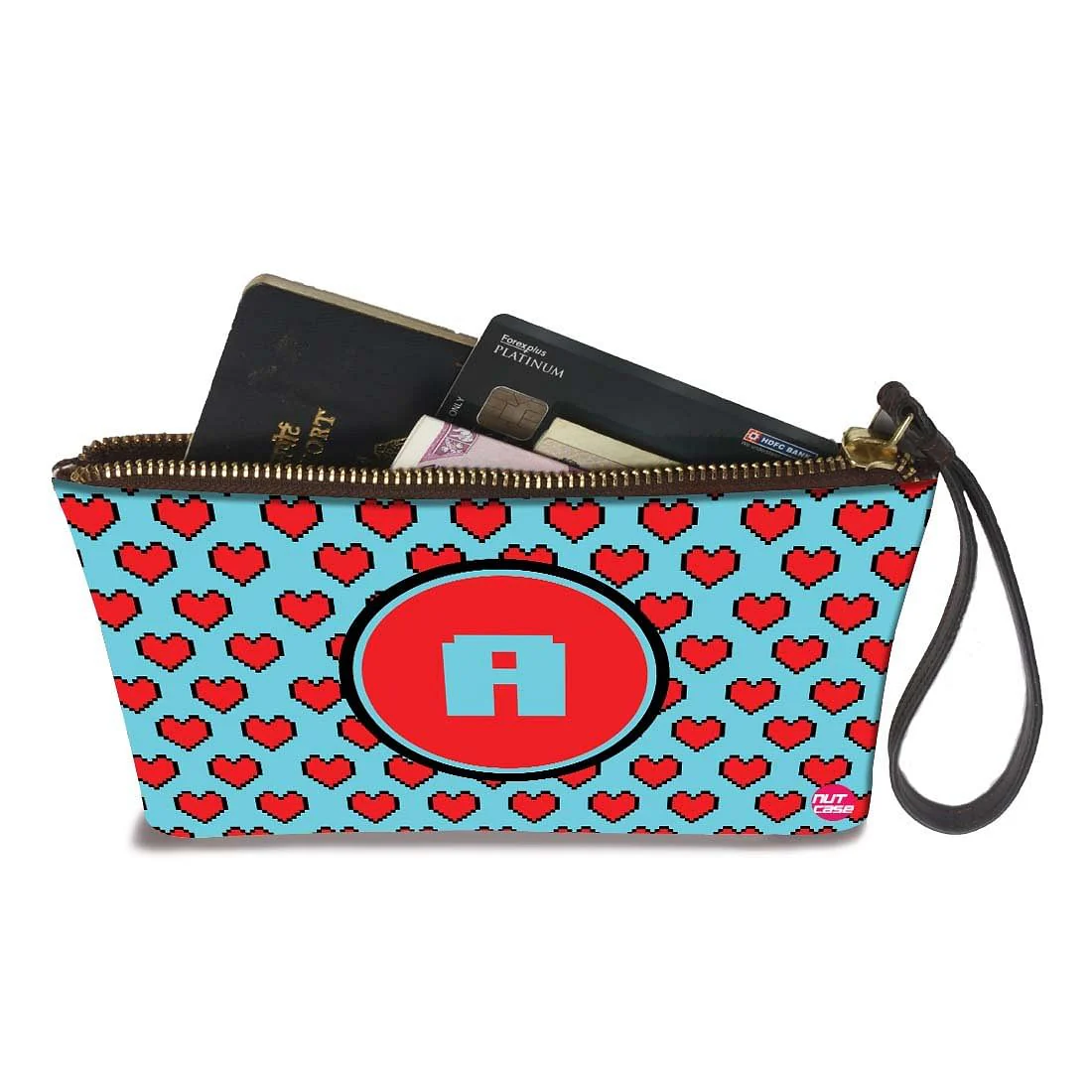 Wristlet Pouch - Red Hearts - Image 3
