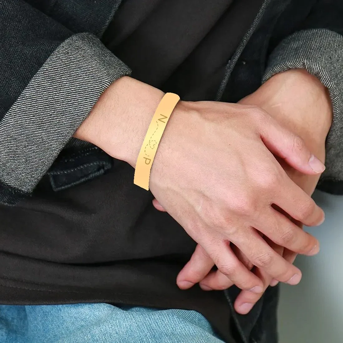 Customized Bracelets for a Girlfriend Boyfriend Valentines Day Gift - Rose Gold Plated/Black Rhodium/Gold Plated - Image 6