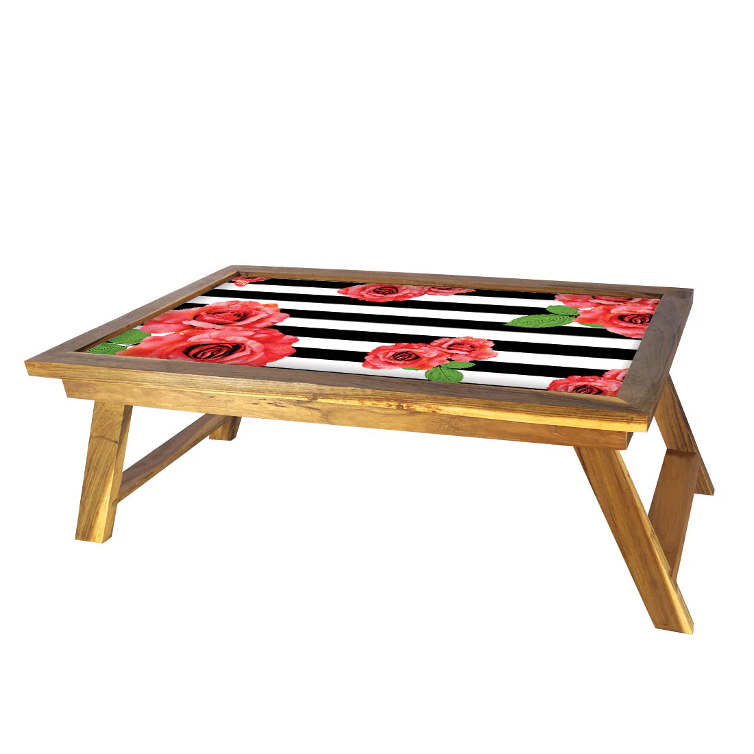Nutcase Folding Floral Stripes Bed Table for Breakfast - Image 3
