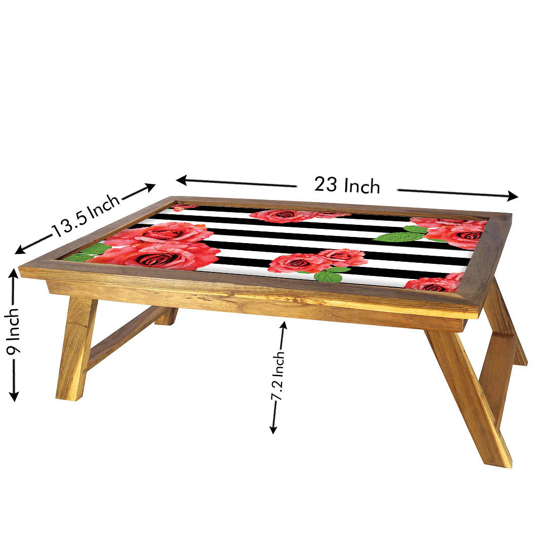 Nutcase Folding Floral Stripes Bed Table for Breakfast - Image 4