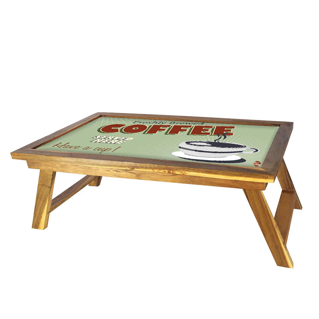 Wooden Folding Bed Table for Breakfast - Coffee Love - Image 3