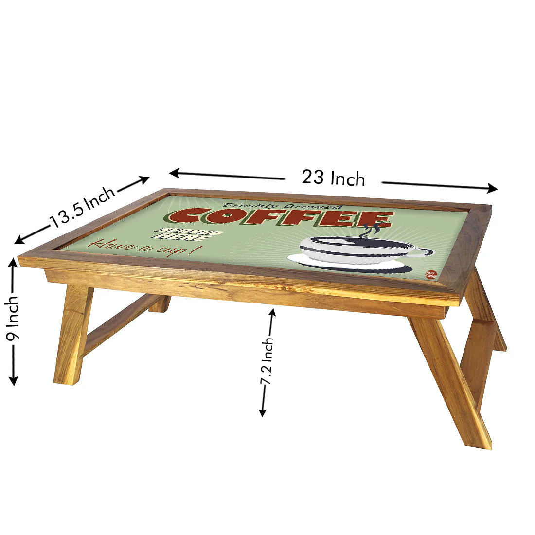 Wooden Folding Bed Table for Breakfast - Coffee Love - Image 4