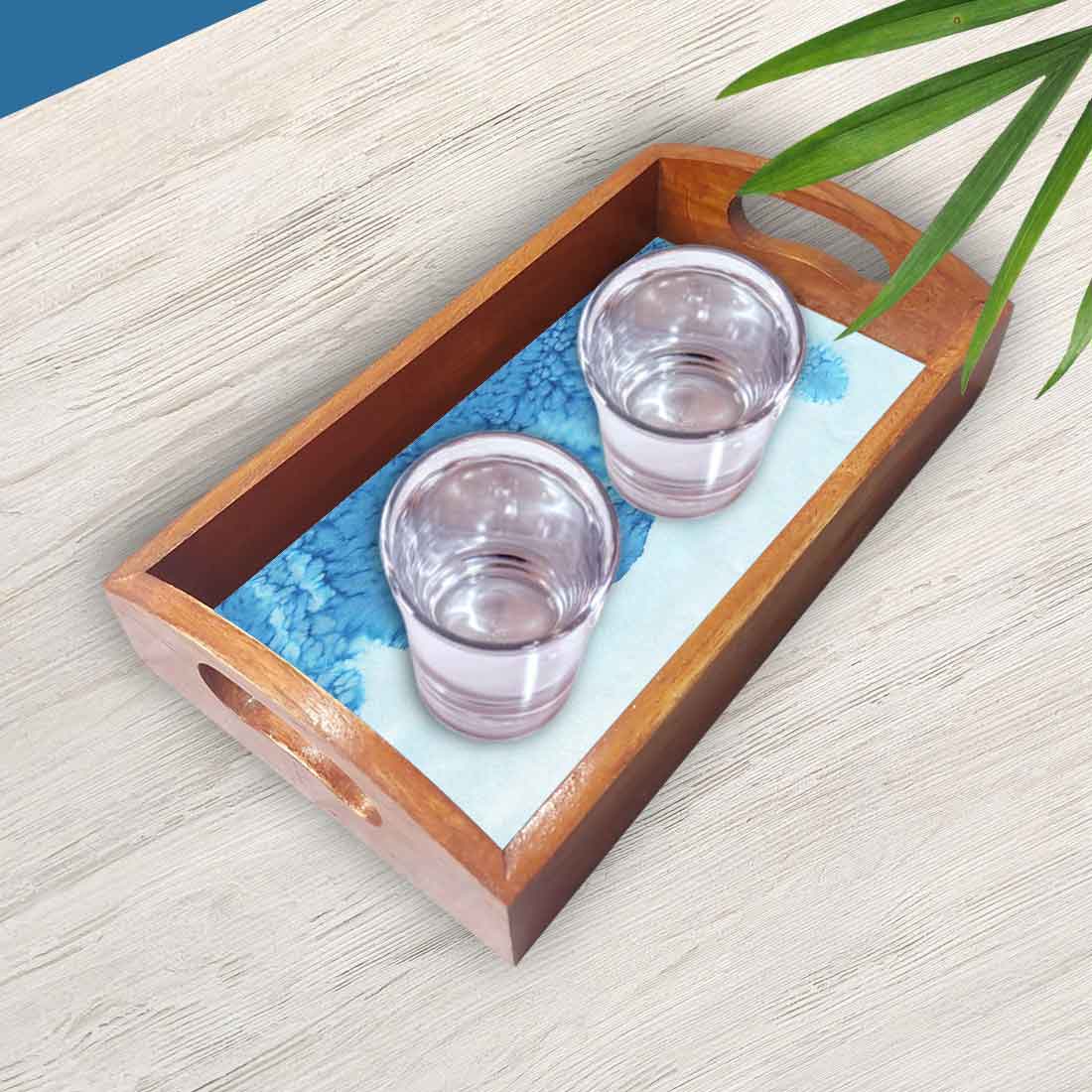 Wooden Tray with Handles Set of 3 for Kitchen Use - Image 3