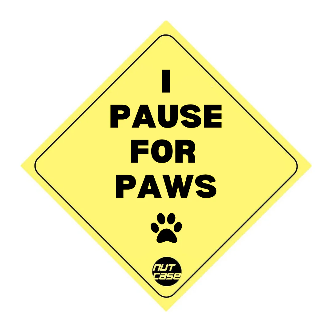 Car Bumper Sticker For Dog Lovers - I Pause For Paws