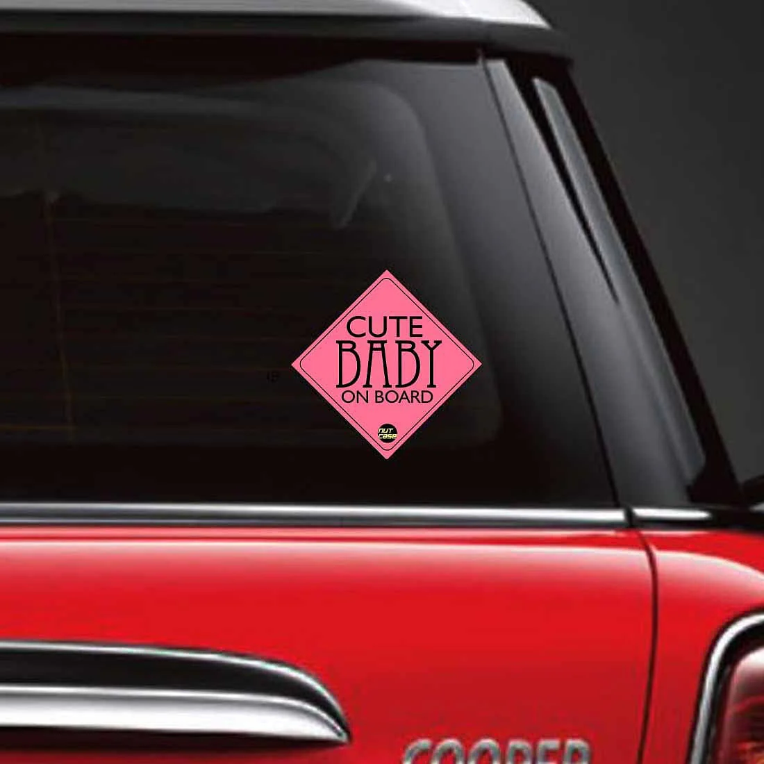 Pink Car Bumber Sticker - Cute Baby on Board - Image 2