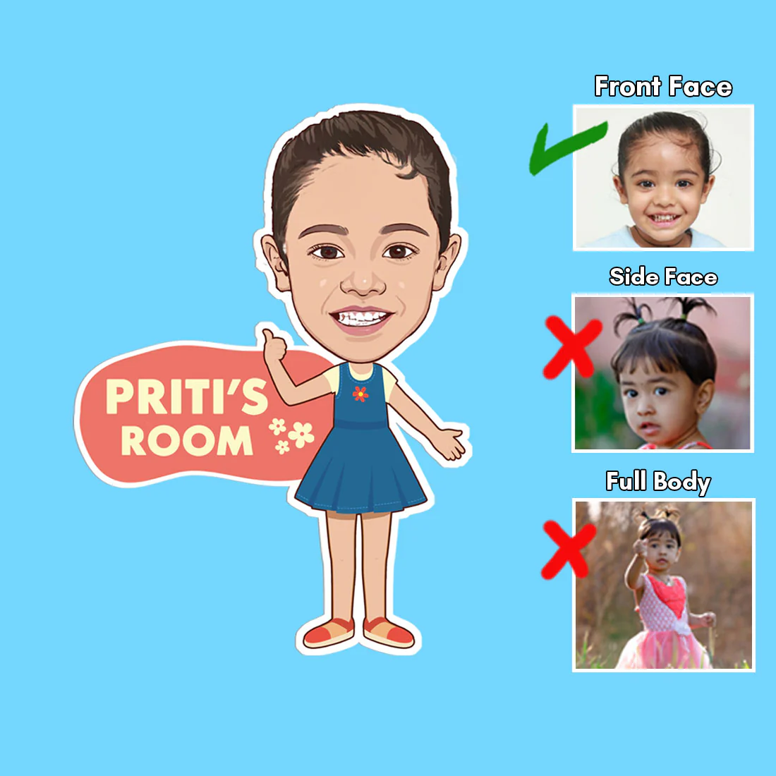 Caricature Name Plate for Kids Bedroom - Personalized Name Board for Girls and Boys - Image 5