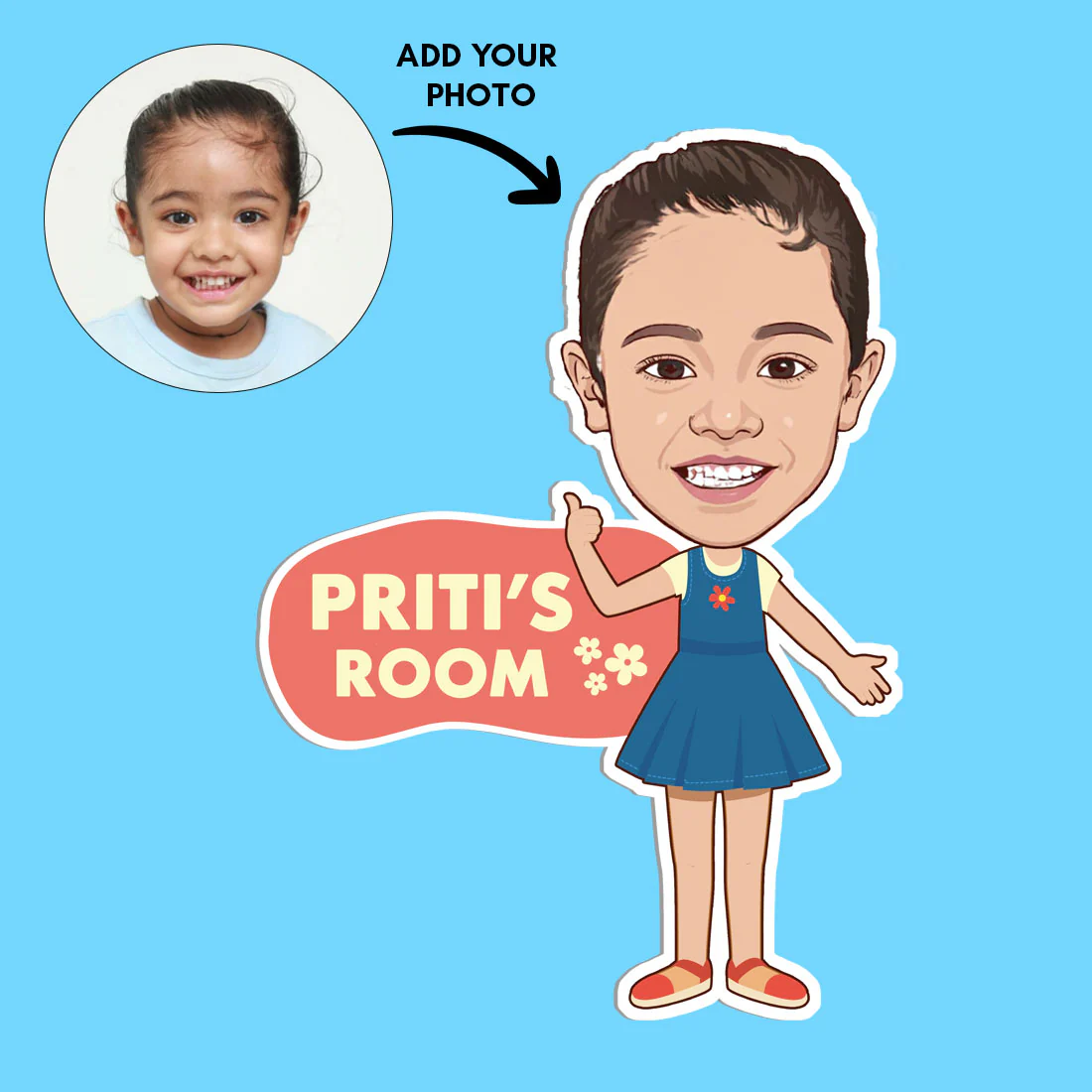 Caricature Name Plate for Kids Bedroom - Personalized Name Board for Girls and Boys - Image 6