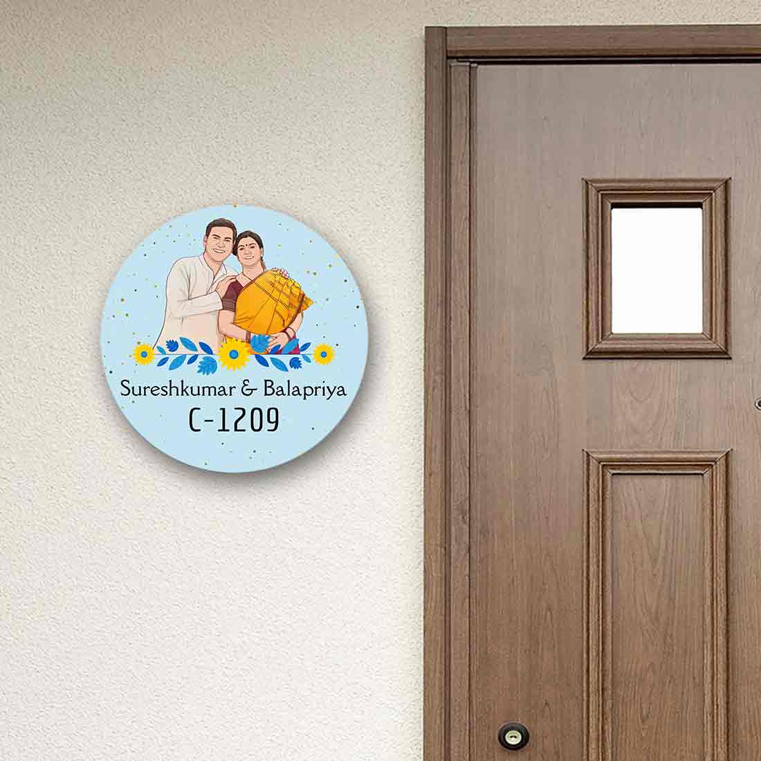Caricature Portrait Round Name Plate Design Customized Name Plates with Photos - Image 4