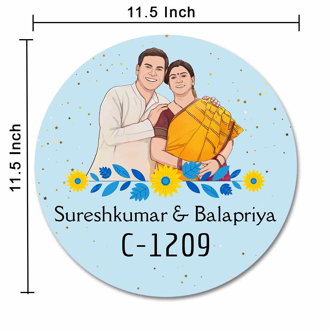 Caricature Portrait Round Name Plate Design Customized Name Plates with Photos - Image 5
