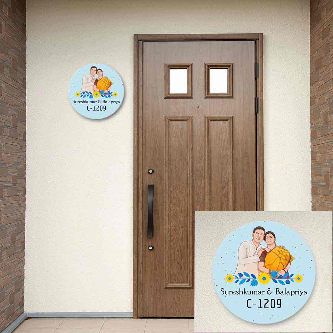 Caricature Portrait Round Name Plate Design Customized Name Plates with Photos - Image 6
