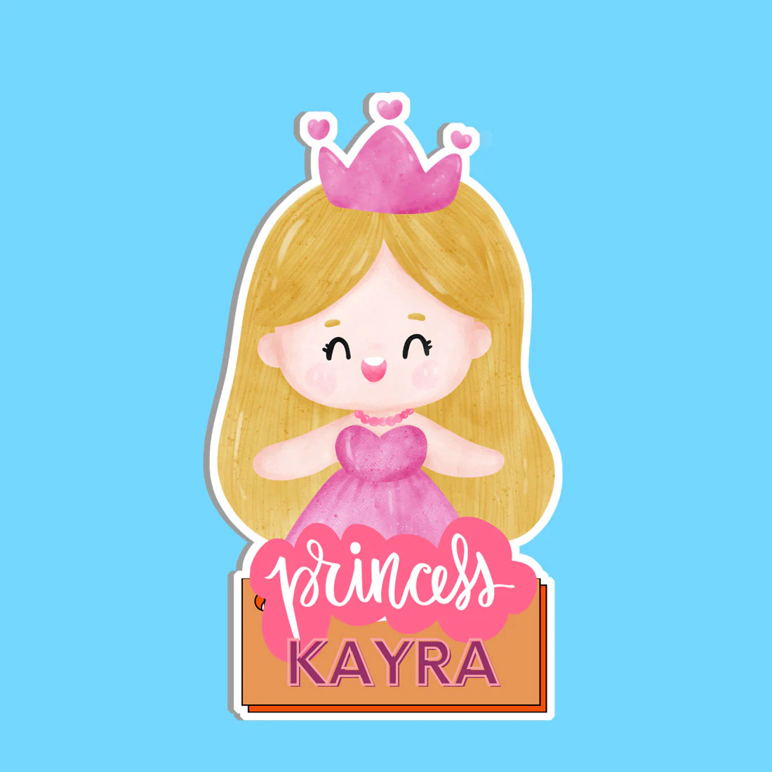 Cartoon Name Plate for Girls Room Customized Door Name Board - Princess - Image 2