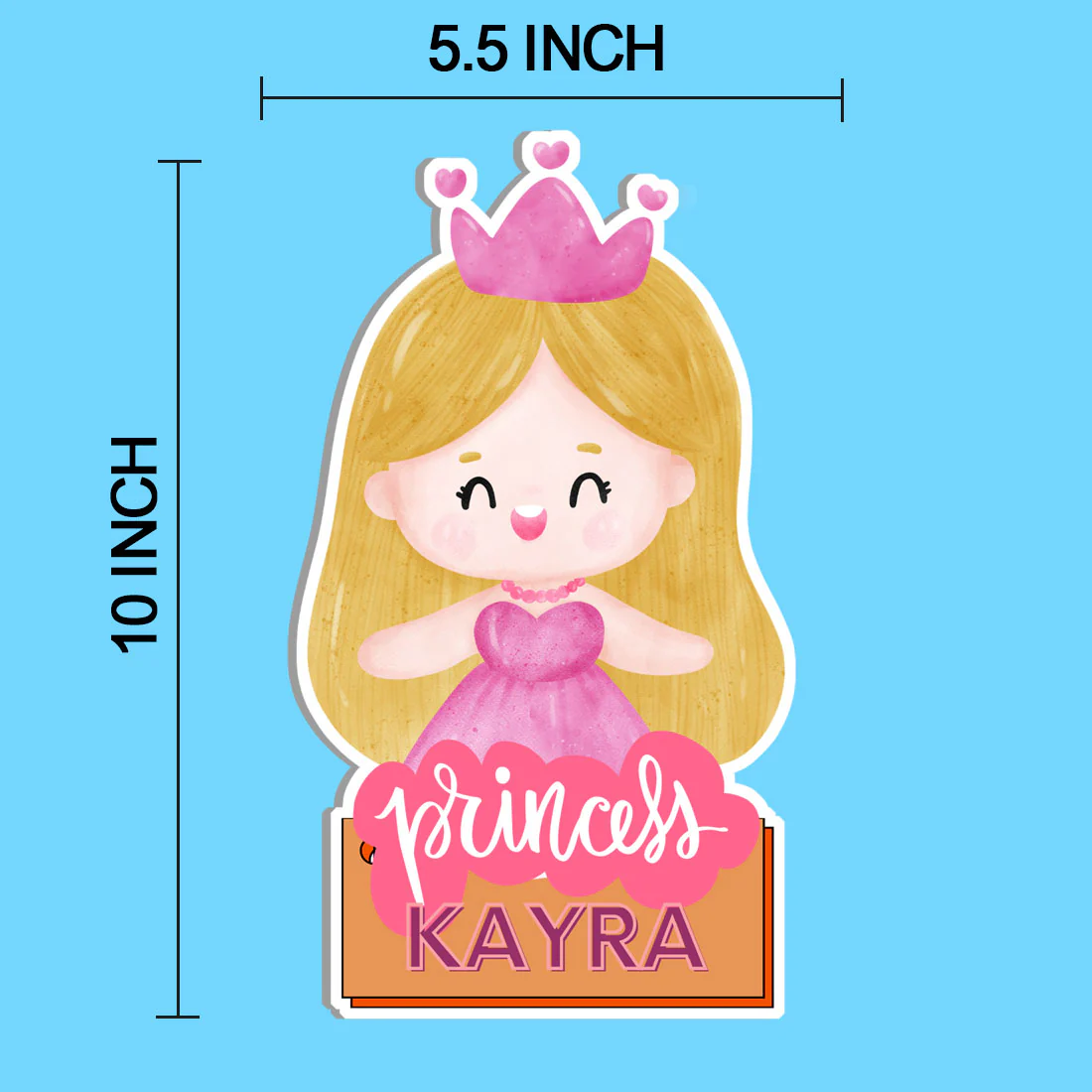 Cartoon Name Plate for Girls Room Customized Door Name Board - Princess - Image 3