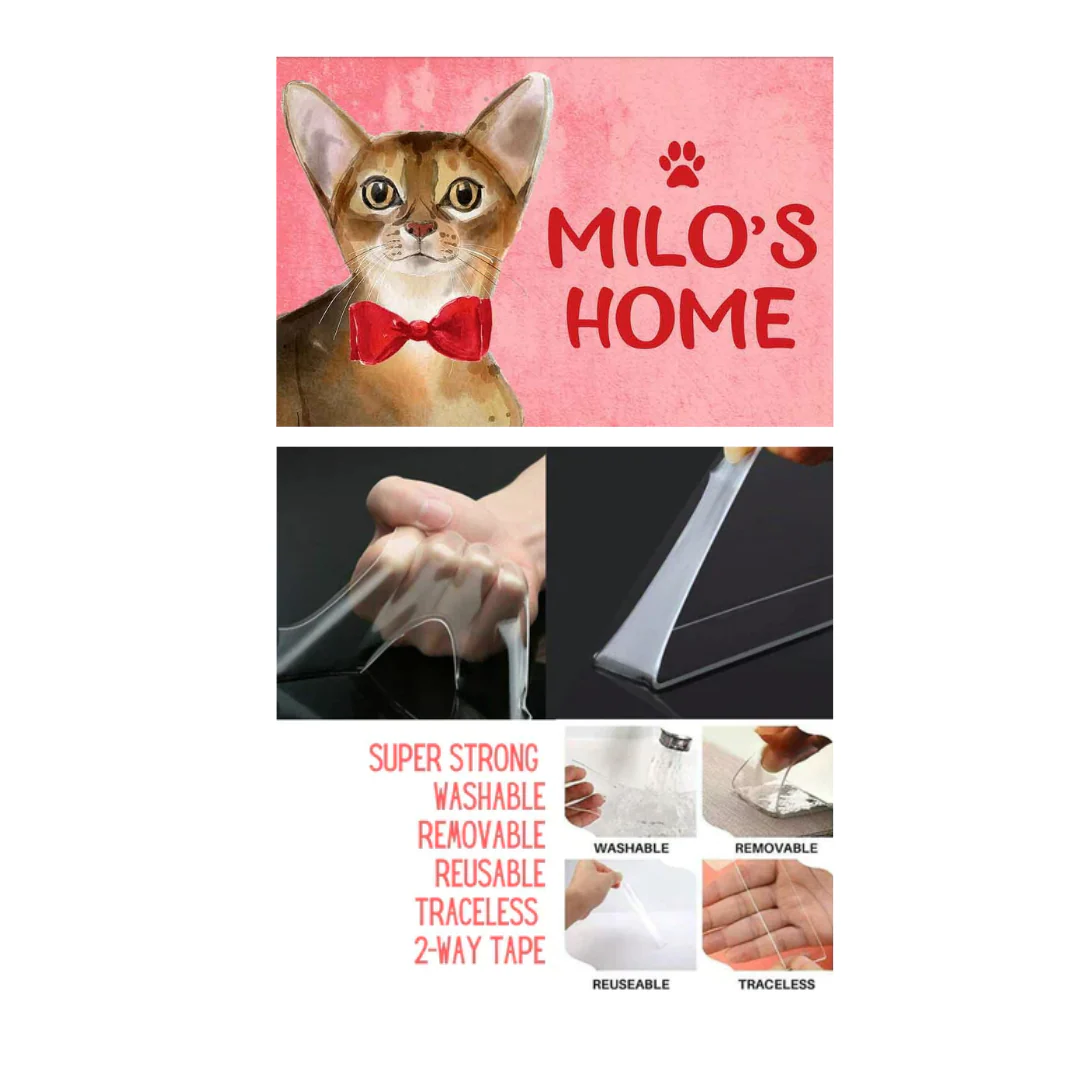 Personalized Cat Name Plate House Sign -Abyssinian - Image 4