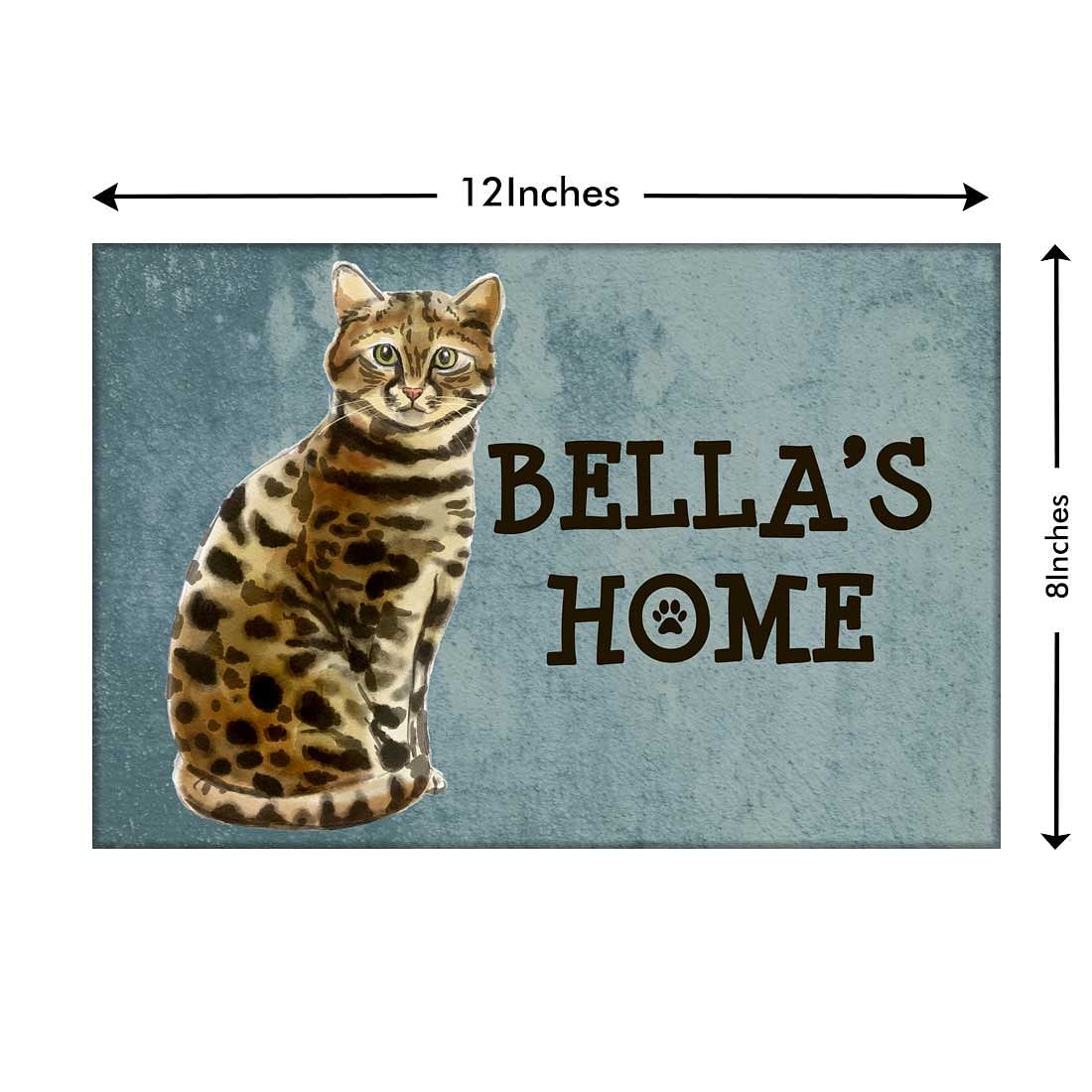Customised Cat Name Plate House Sign - Cute Bengal Kitty - Image 3