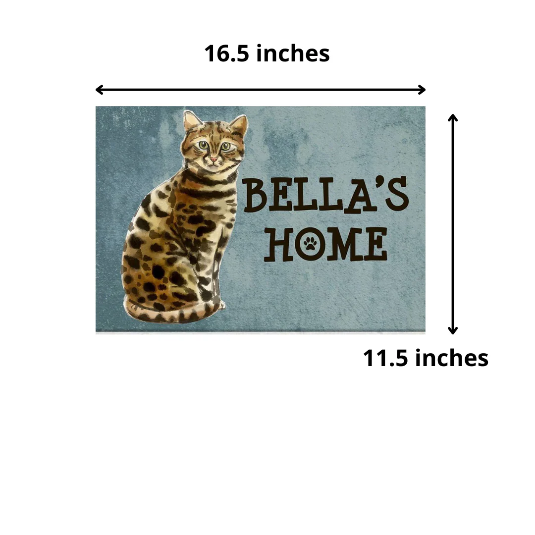 Customised Cat Name Plate House Sign - Cute Bengal Kitty - Image 5
