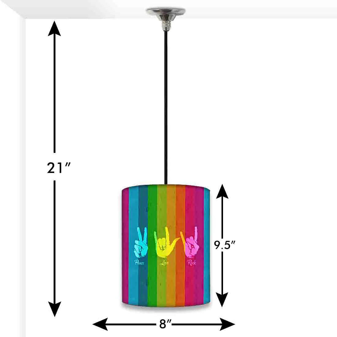 Ceiling Pendant Lamp for Living-Room - Peace Love Rock - Image 2