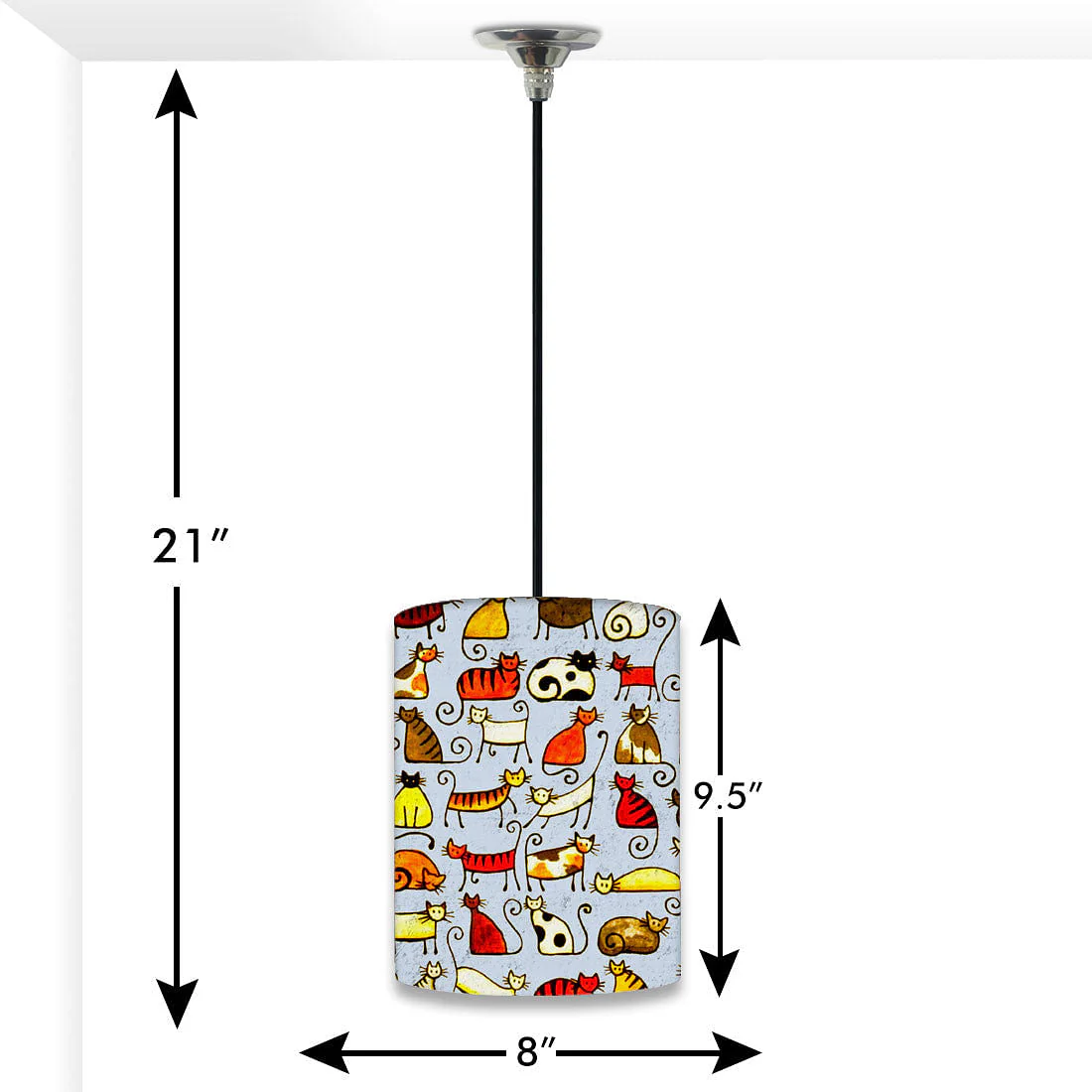 Kids Hanging Pendant Lamp - Cats Everywhere - Image 2