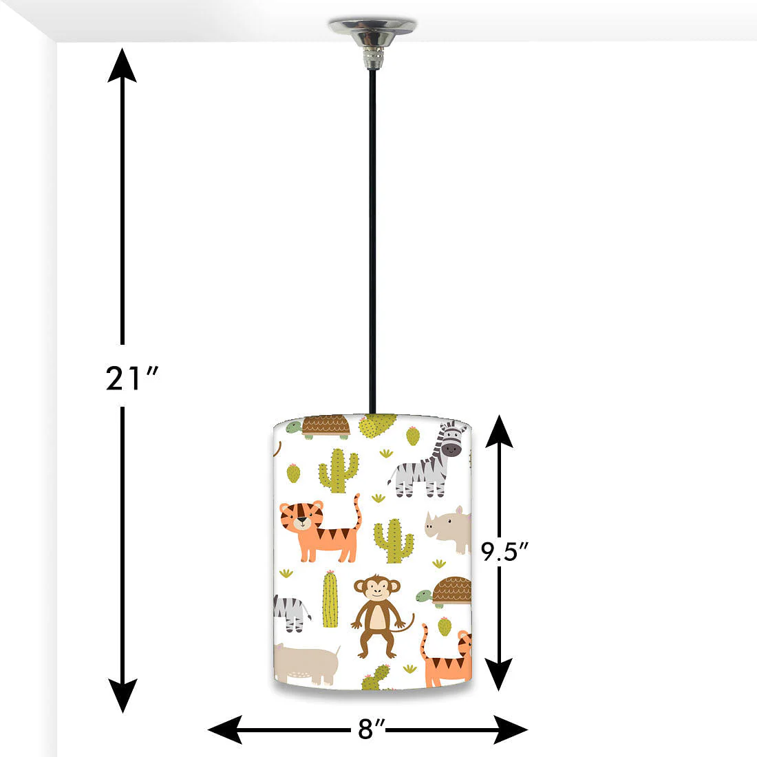 Beautiful Kids Ceiling Pendant Lamp - Monkey and Lion - Image 2