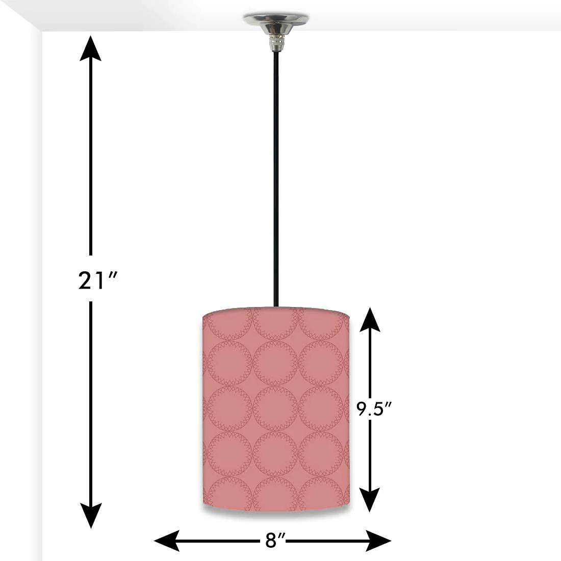 Cool Hanging Pendant Lamp - Peach Circles - Image 2