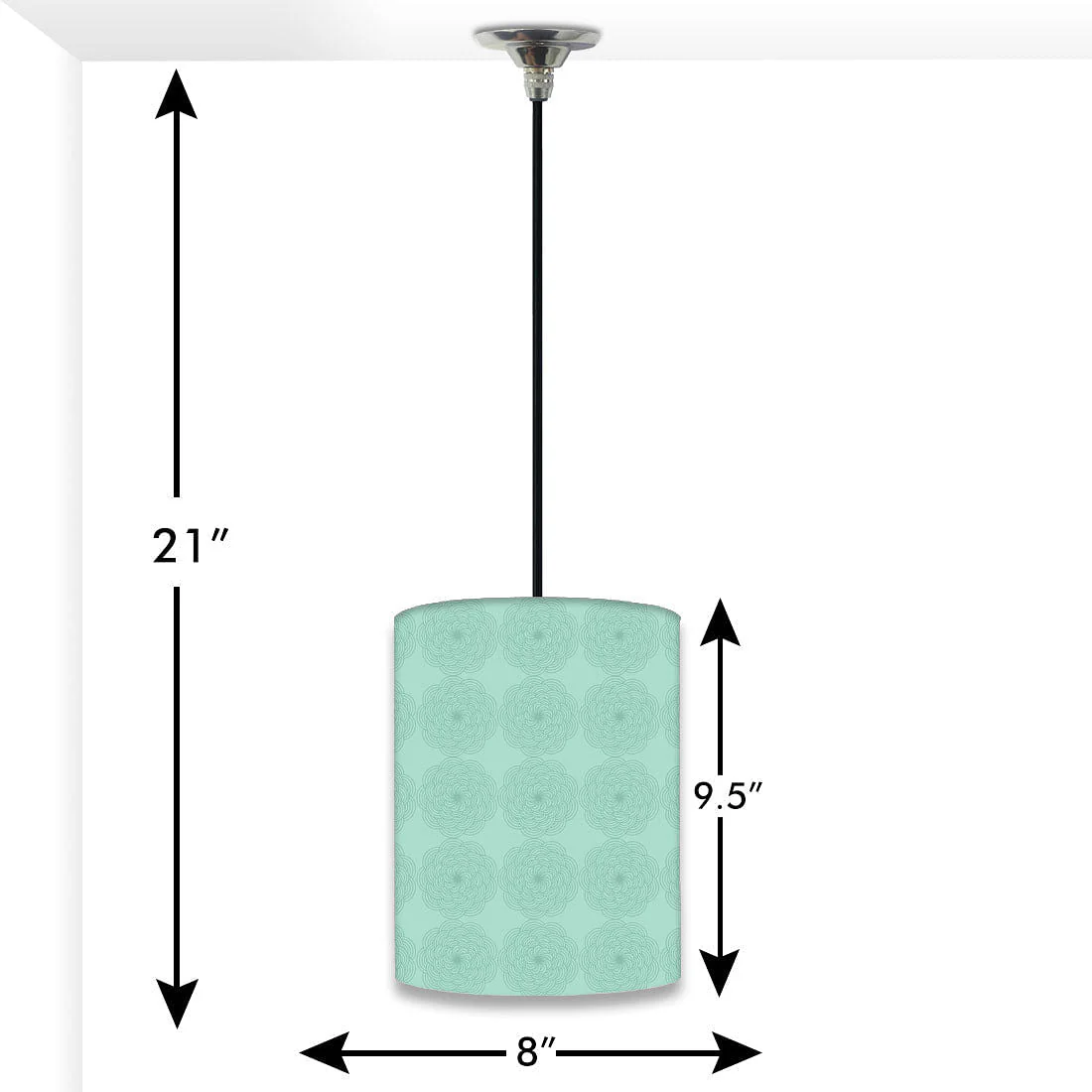Designer Flower Ceiling Pendant Lamp - Geometrical Flower Green - Image 2