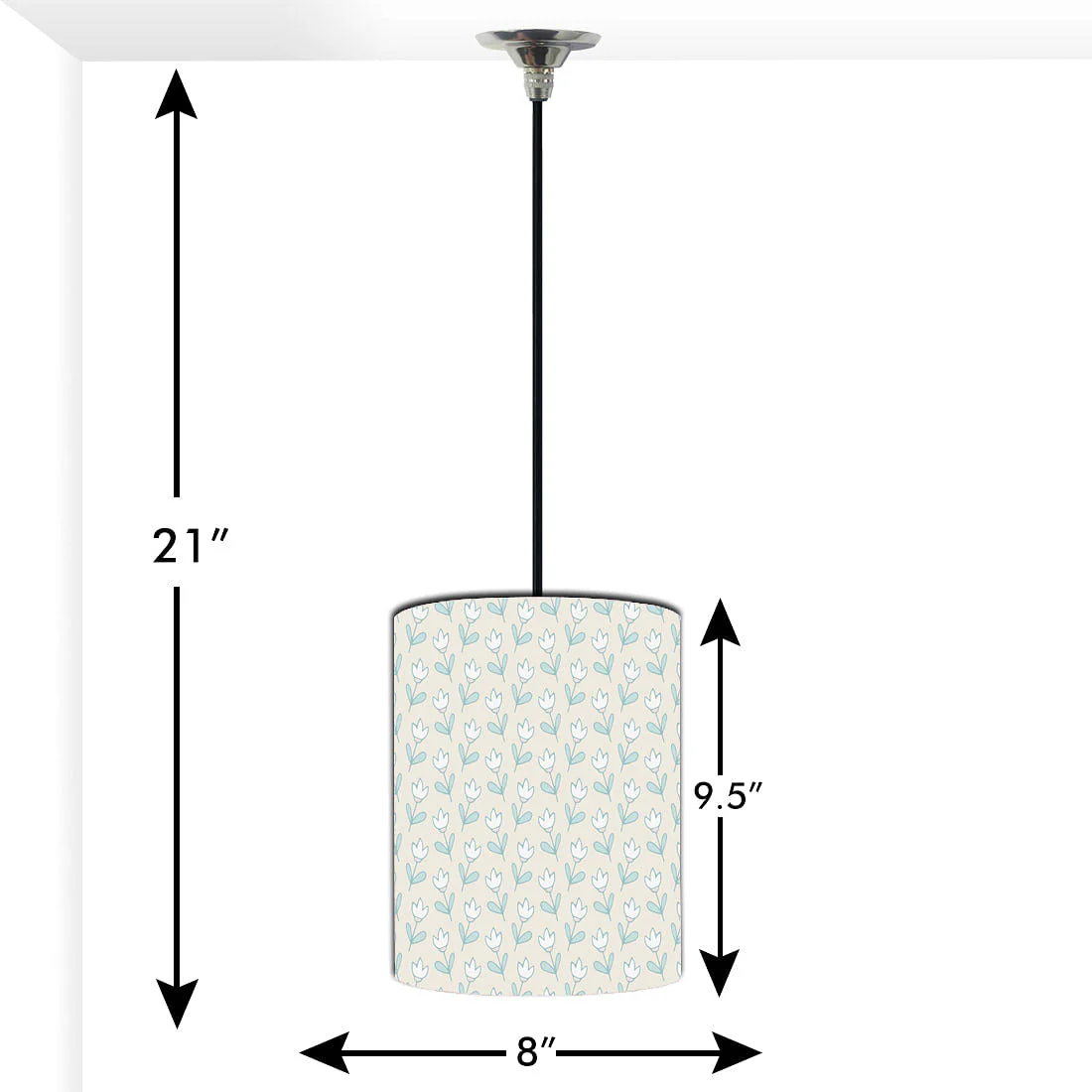Pretty Small Hanging Pendant Lamp - White Flower - Image 2