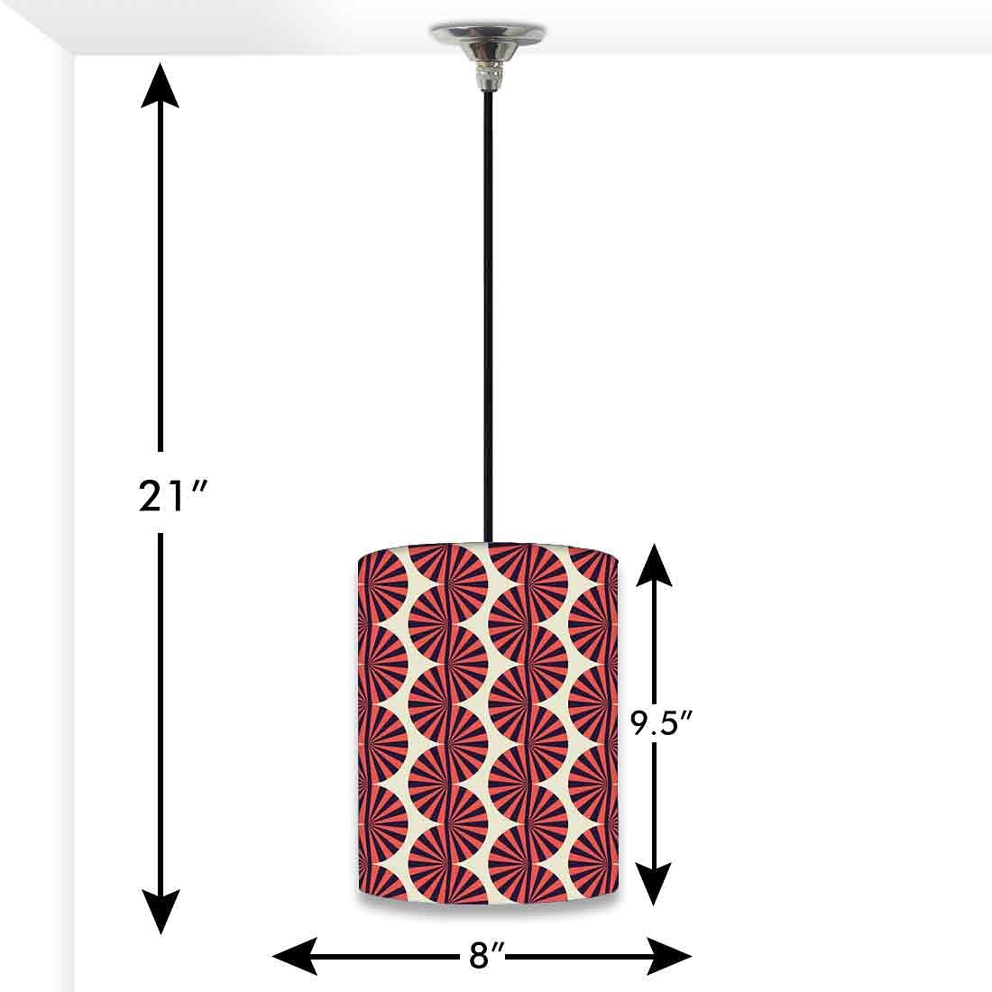 Ceiling Hanging Pendant Lamp Shade - Brown Retro Pattern - Image 3