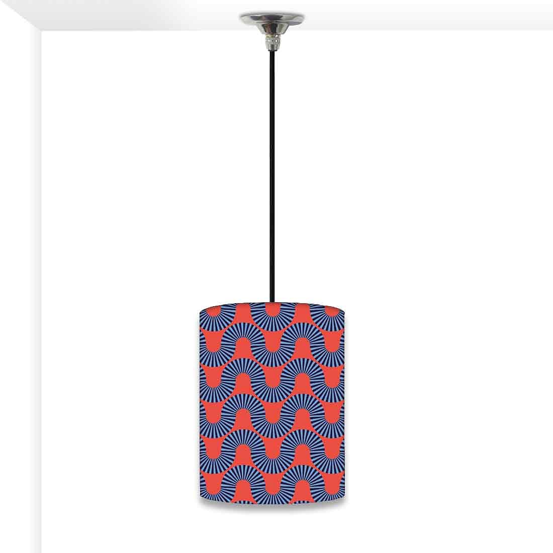 Ceiling Hanging Pendant Lamp Shade - Orange Retro Pattern
