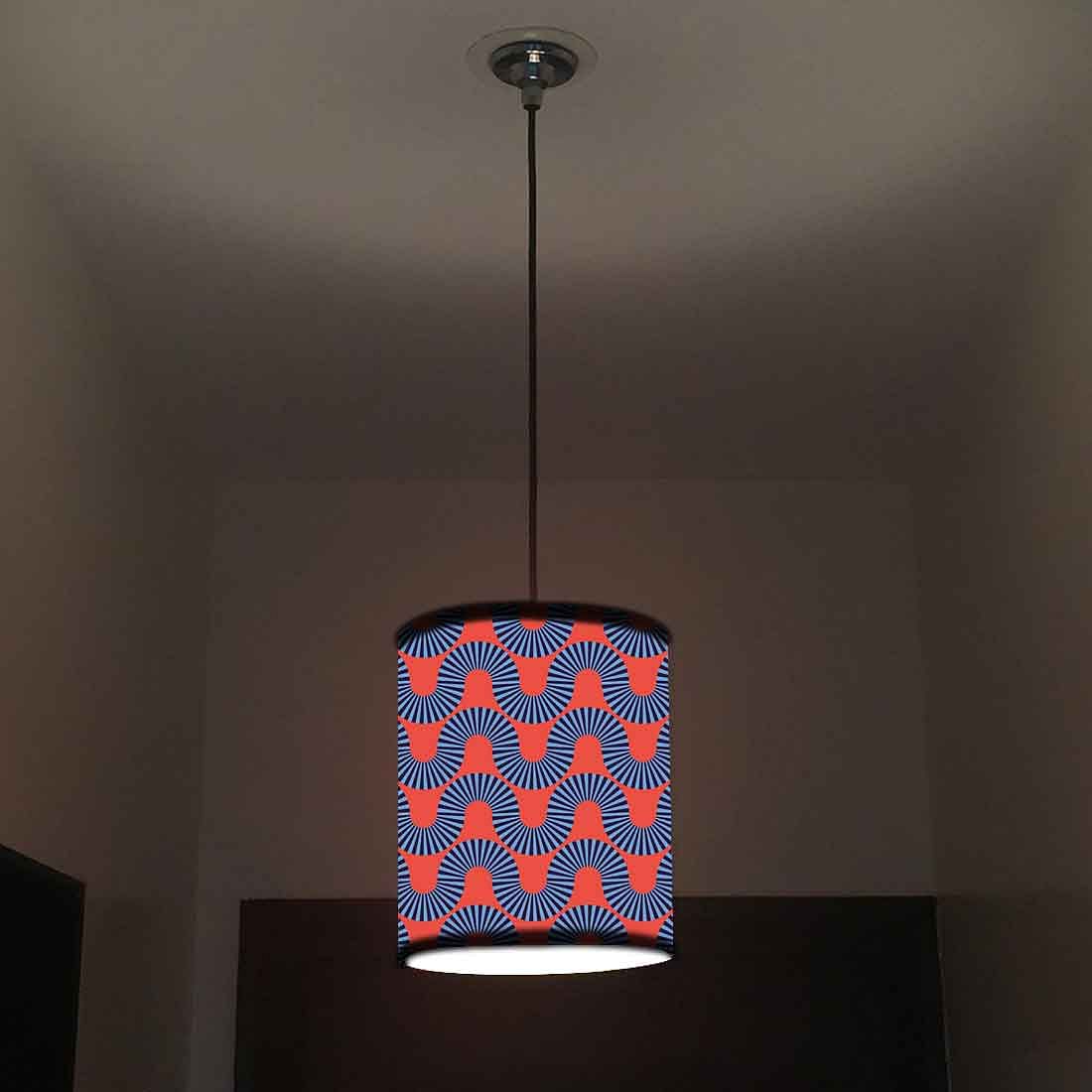 Ceiling Hanging Pendant Lamp Shade - Orange Retro Pattern - Image 2