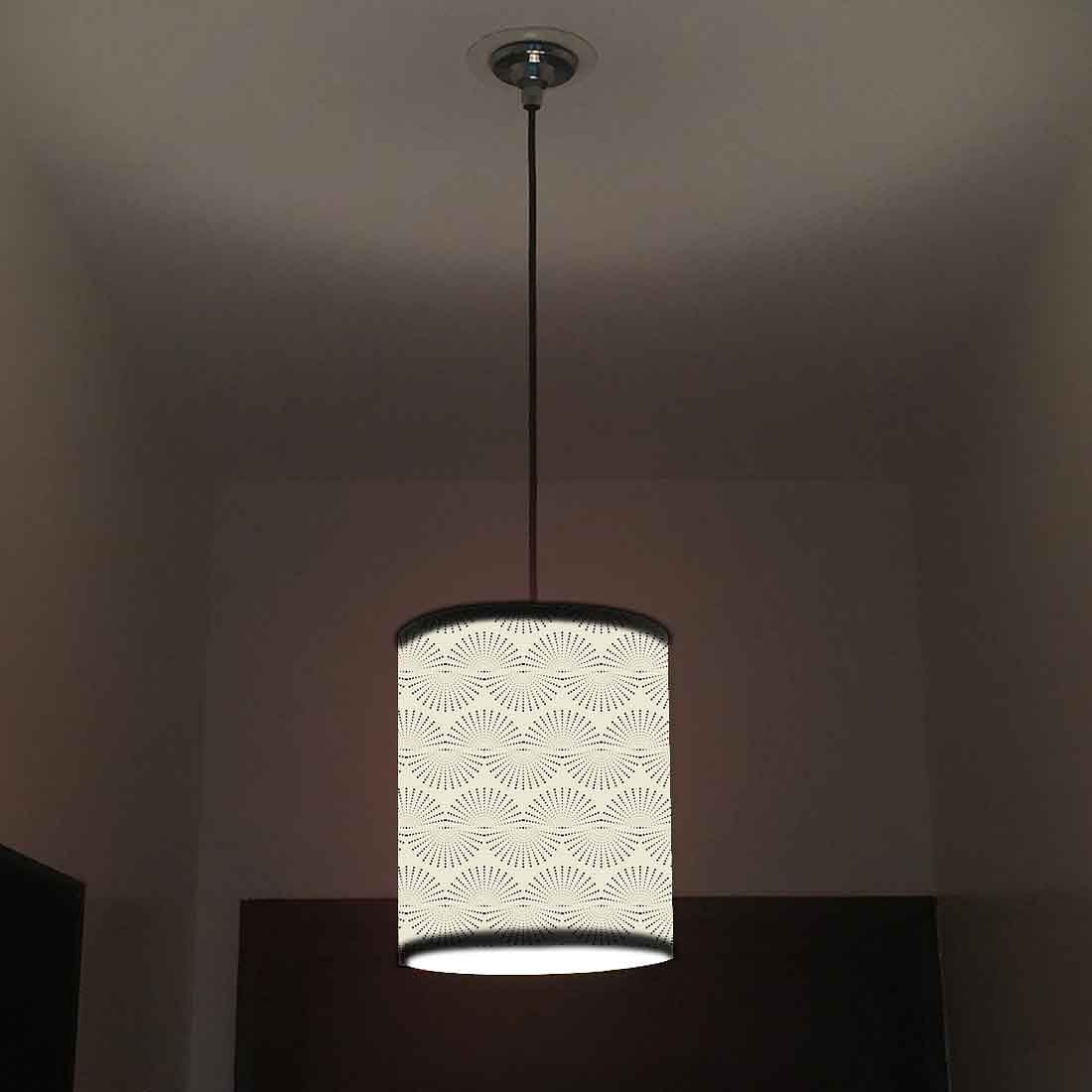 Ceiling Hanging Pendant Lamp Shade - Grey Retro Pattern - Image 2