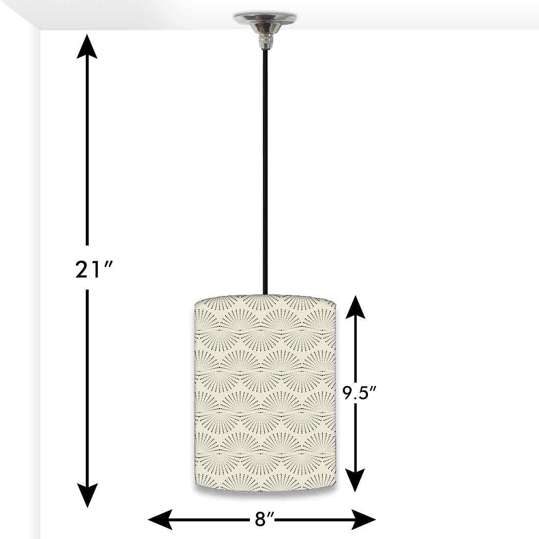 Ceiling Hanging Pendant Lamp Shade - Grey Retro Pattern - Image 3