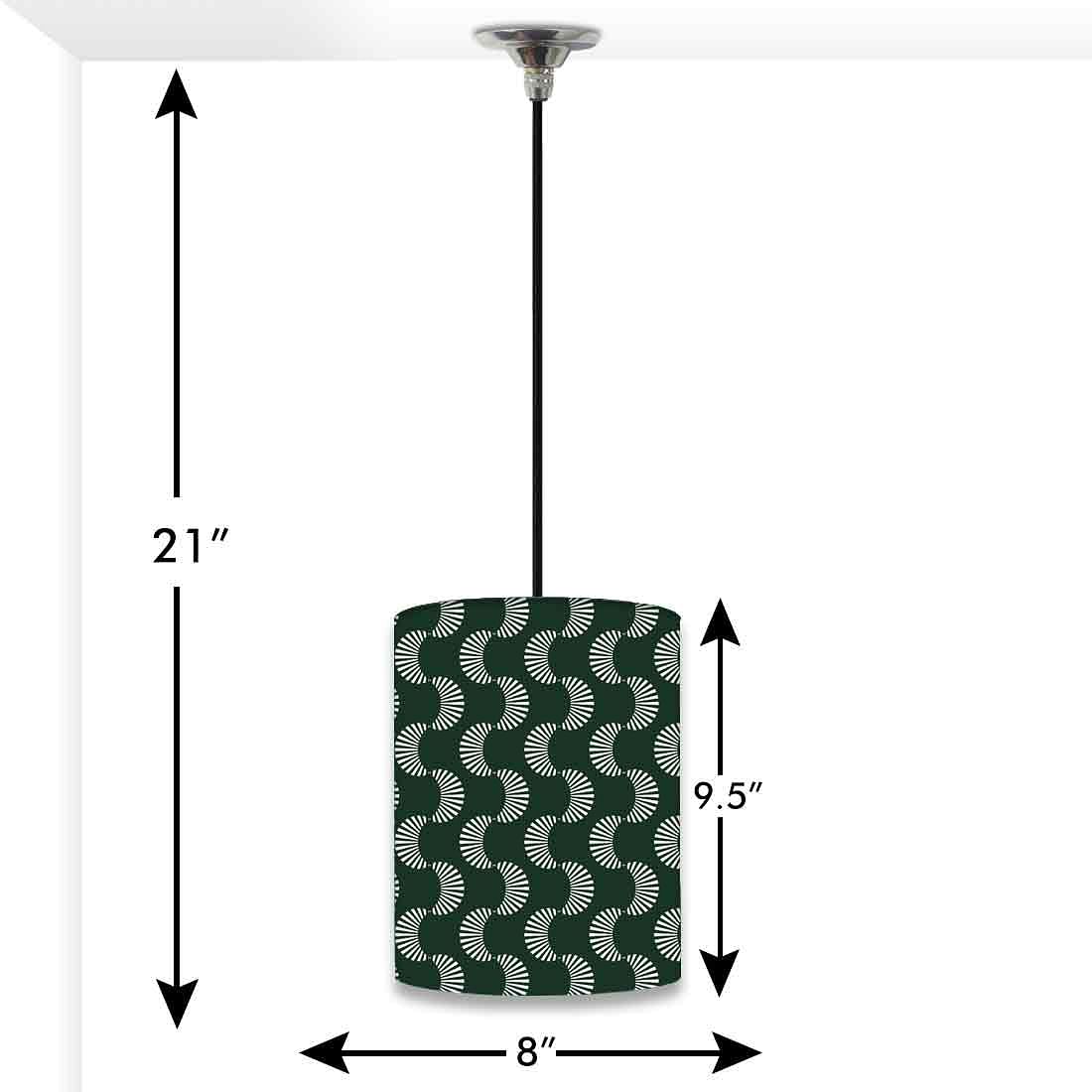 Ceiling Hanging Pendant Lamp Shade - Dark Green Retro - Image 3