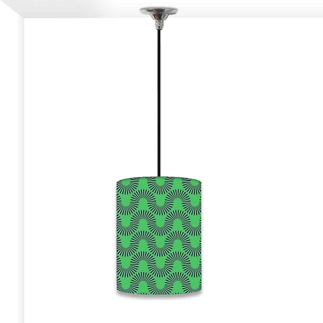 Ceiling Hanging Pendant Lamp Shade - Green Retro Art