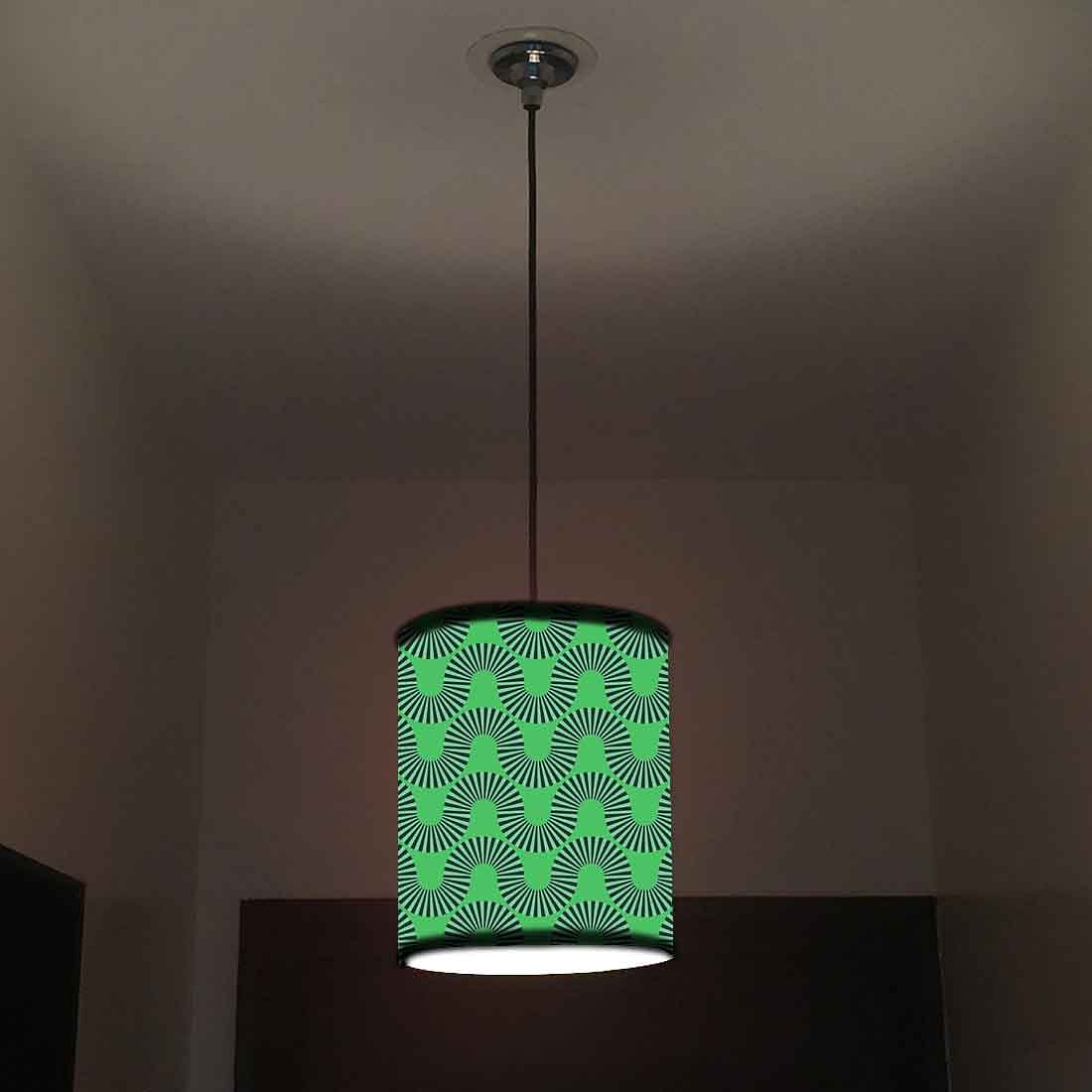 Ceiling Hanging Pendant Lamp Shade - Green Retro Art - Image 2