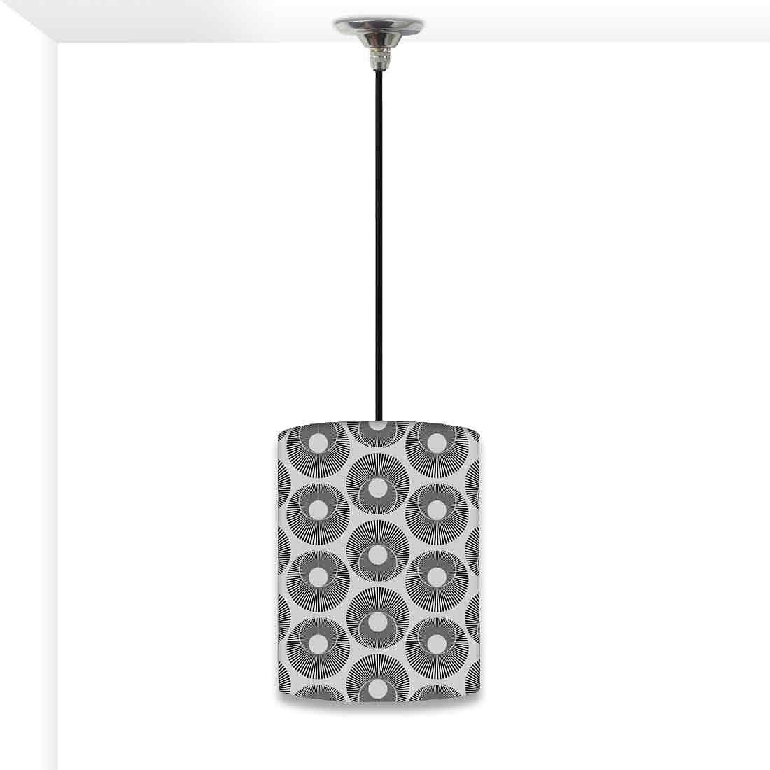 Ceiling Hanging Pendant Lamp Shade - Grey Retro Art