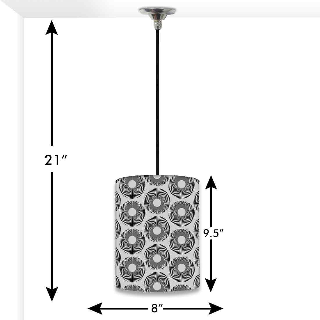 Ceiling Hanging Pendant Lamp Shade - Grey Retro Art - Image 3