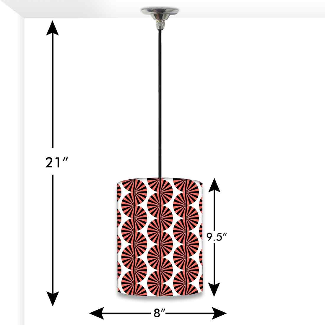 Ceiling Hanging Pendant Lamp Shade - Brown Retro Art - Image 3