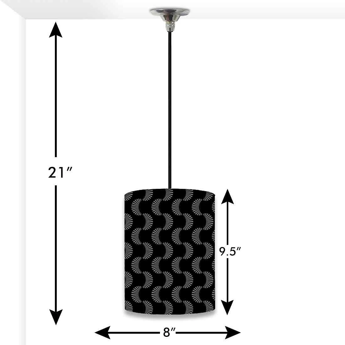 Ceiling Hanging Pendant Lamp Shade - Black Retro Design - Image 3