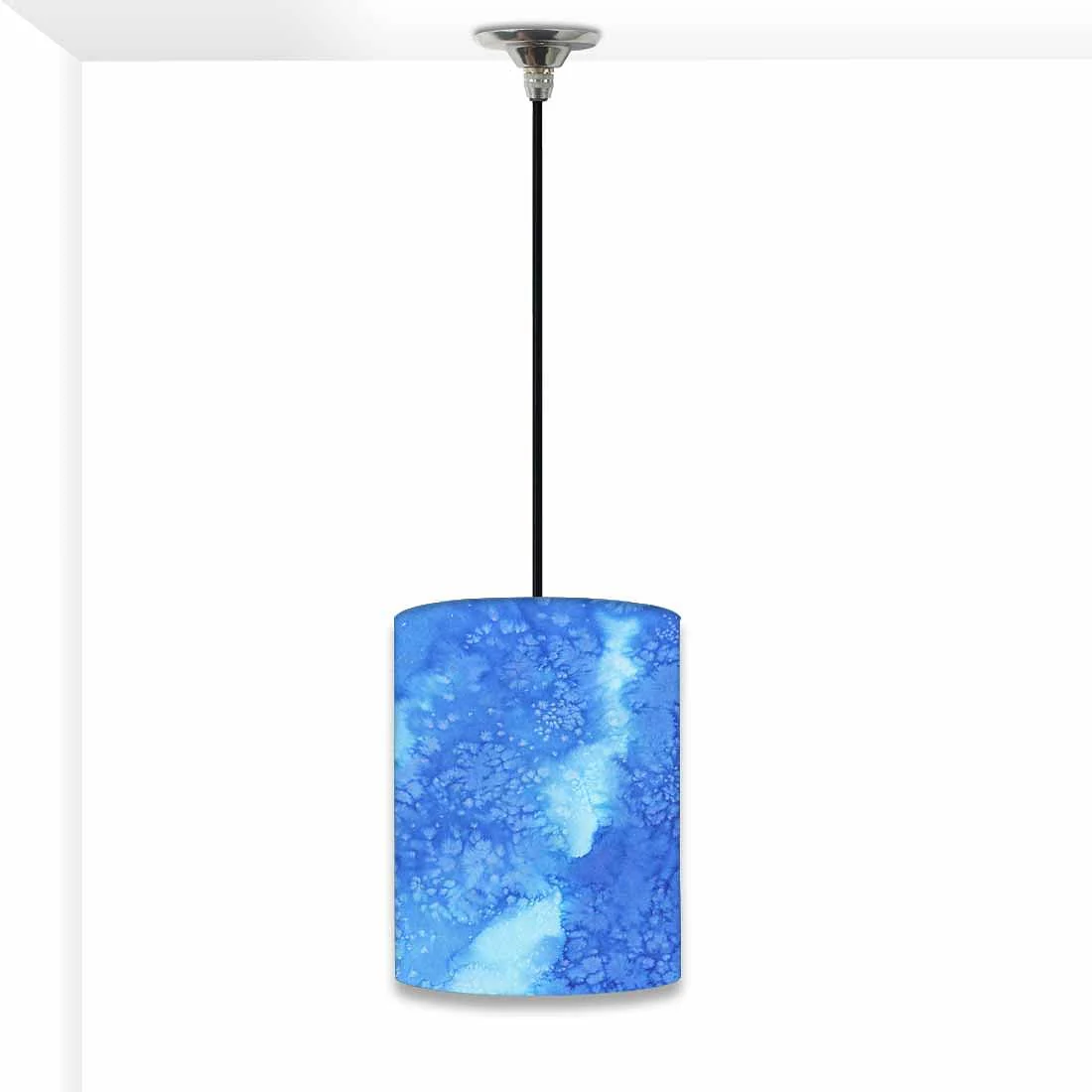 Ceiling Hanging Pendant Lamp Shade - Arctic Space Dark Blue Watercolor