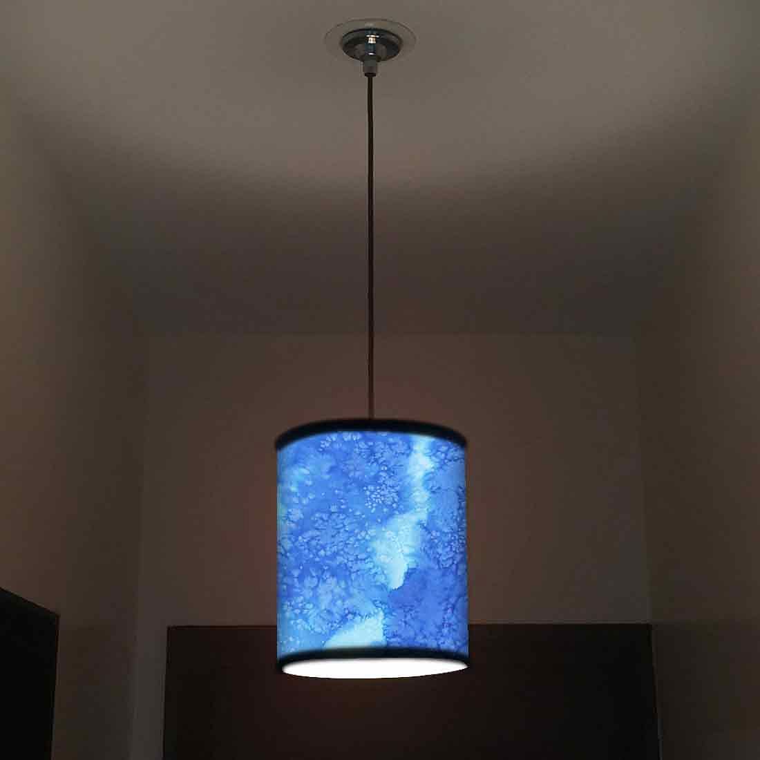 Ceiling Hanging Pendant Lamp Shade - Arctic Space Dark Blue Watercolor - Image 2