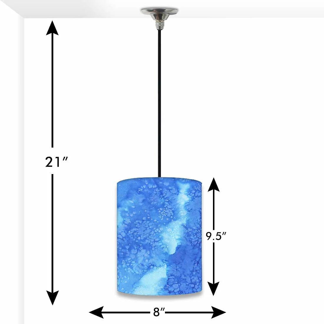 Ceiling Hanging Pendant Lamp Shade - Arctic Space Dark Blue Watercolor - Image 3