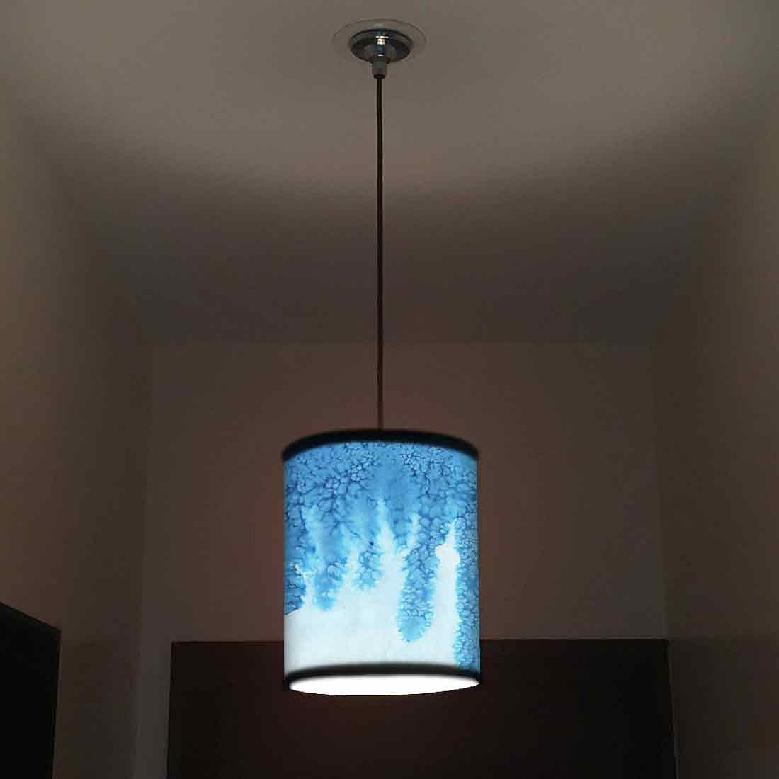 Ceiling Hanging Pendant Lamp Shade - Arctic Blue Space Watercolor - Image 2
