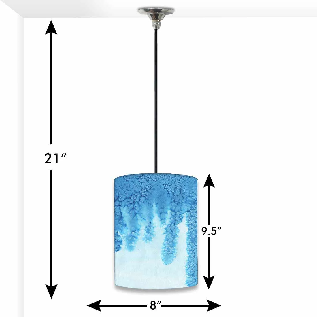 Ceiling Hanging Pendant Lamp Shade - Arctic Blue Space Watercolor - Image 3