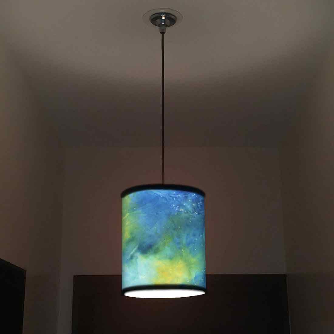 Ceiling Hanging Pendant Lamp Shade - Arctic Space Dark Blue Green Watercolor - Image 2