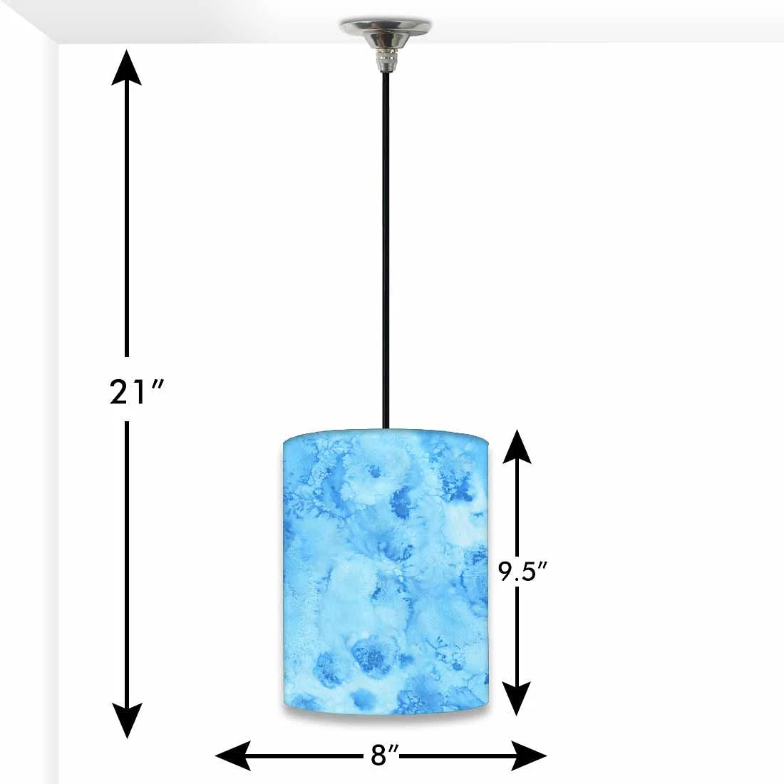 Ceiling Hanging Pendant Lamp Shade - Arctic Space Blue Watercolor - Image 3