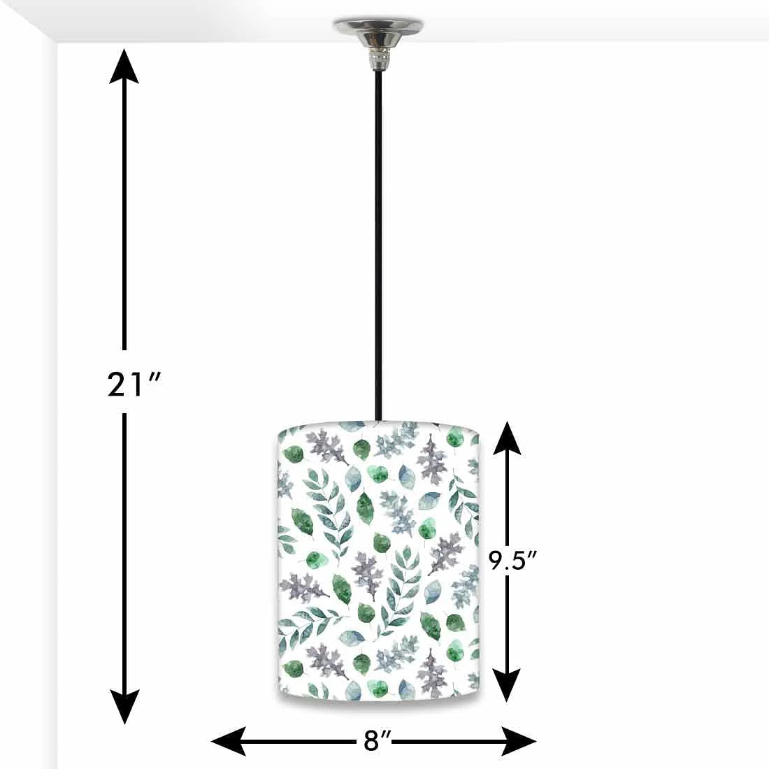 Ceiling Hanging Pendant Lamp Shade - Green Leaf - Image 3