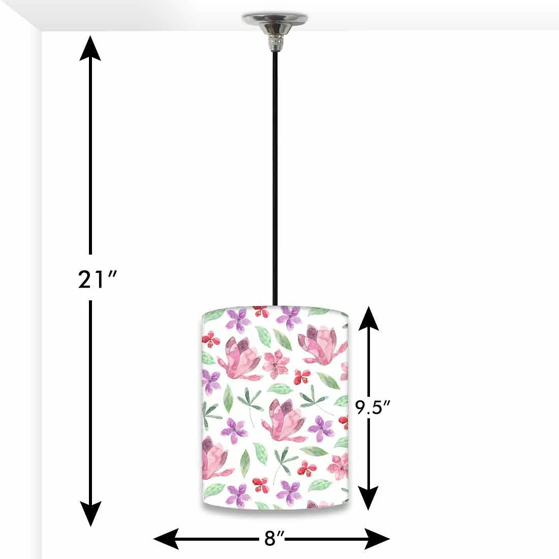 Ceiling Hanging Pendant Lamp Shade - Pink Flower - Image 3