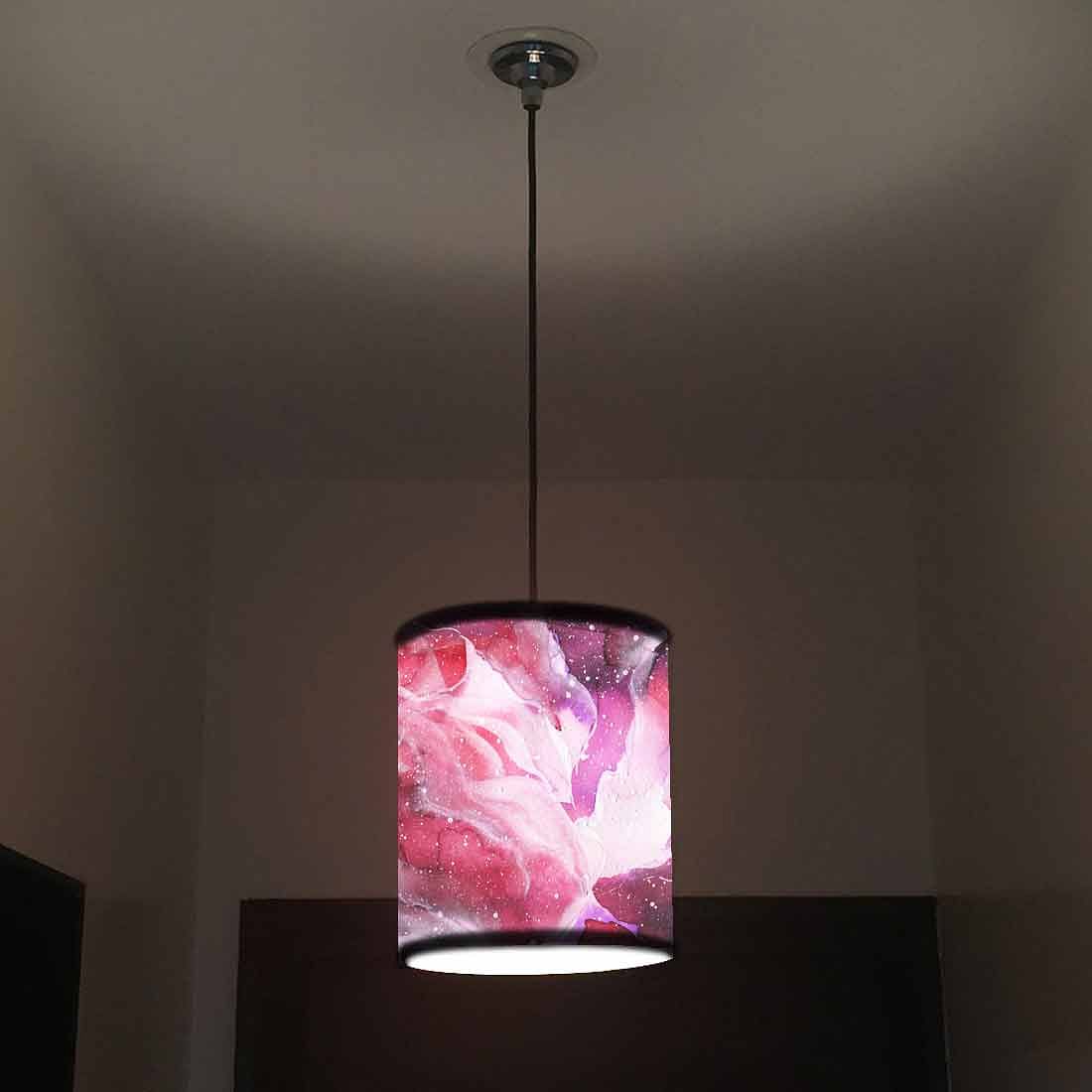 Ceiling Hanging Pendant Lamp Shade - Space Pink Watercolor - Image 2