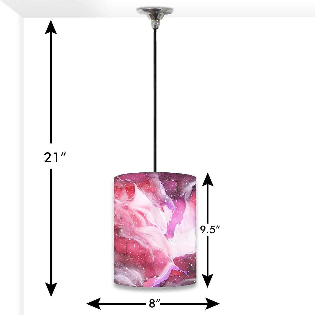 Ceiling Hanging Pendant Lamp Shade - Space Pink Watercolor - Image 3