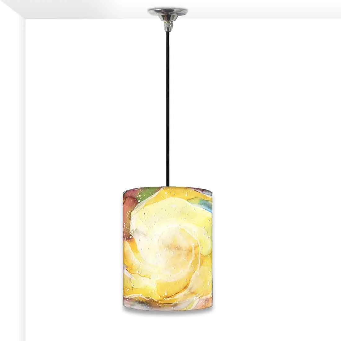 Ceiling Hanging Pendant Lamp Shade - Space Yellow Watercolor